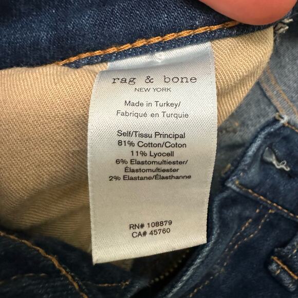 Rag & Bone Jeans Women 26 Blue Medium Wash High Rise Ankle Skinny Raw Hem - Picture 14 of 15